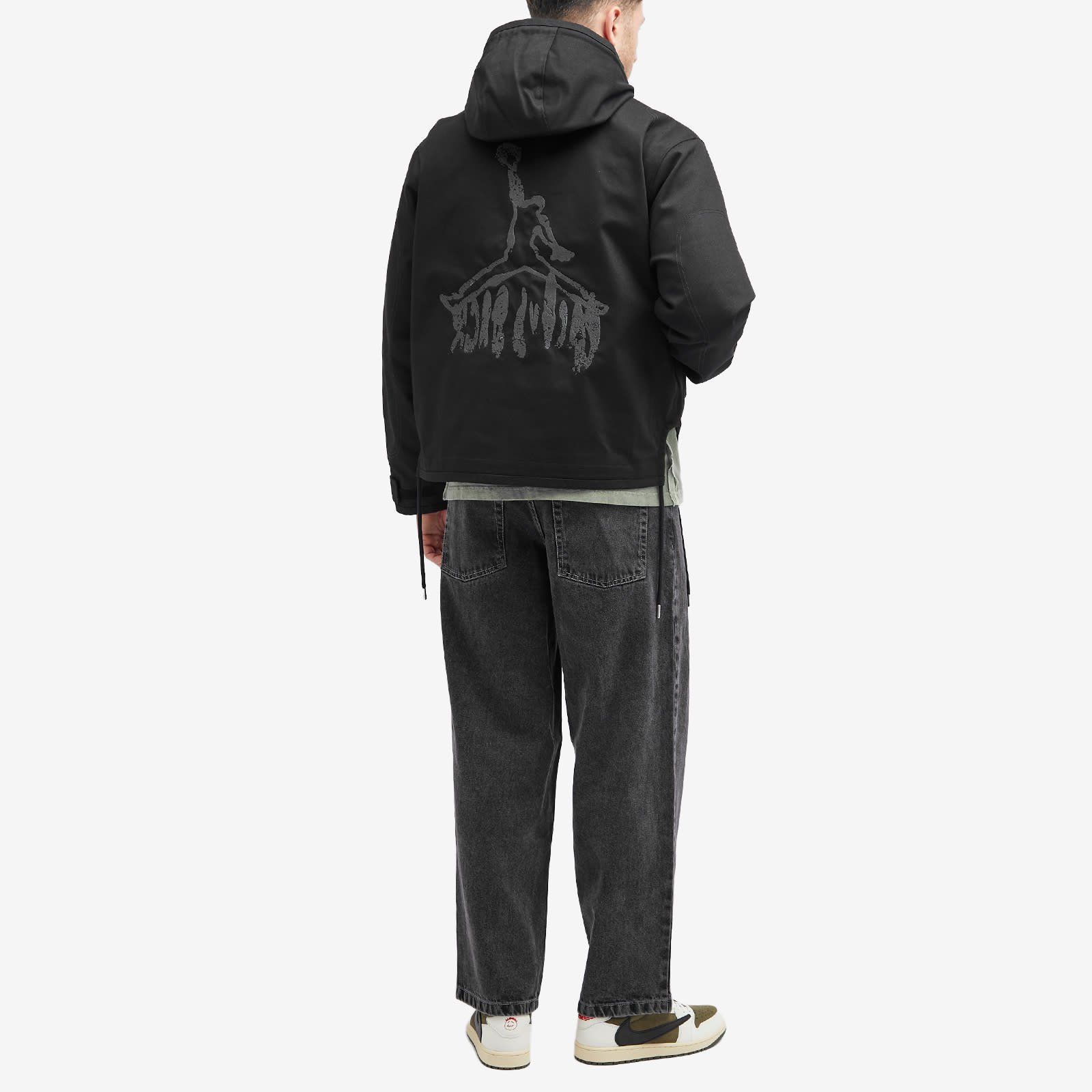Air Jordan Men's x Travis Scott Half Zip Jacket in Black