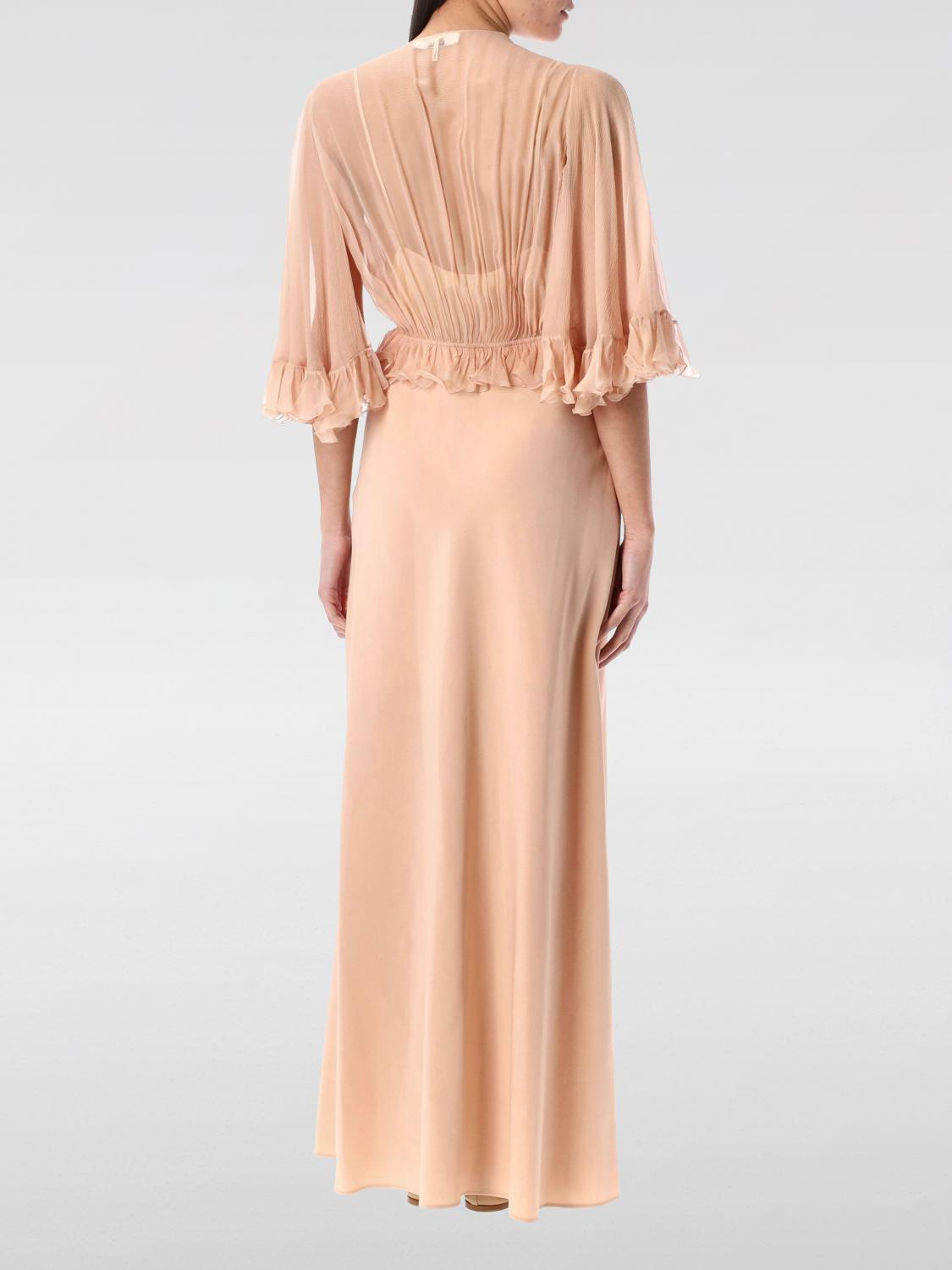 V-neck crepe maxi dress - Pink
