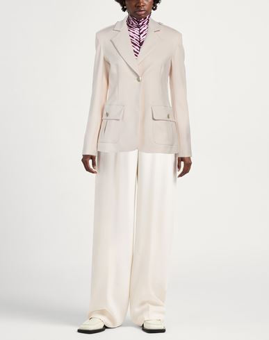 Woman Blazer Cream Size 10 Polyester, Viscose, Elastane