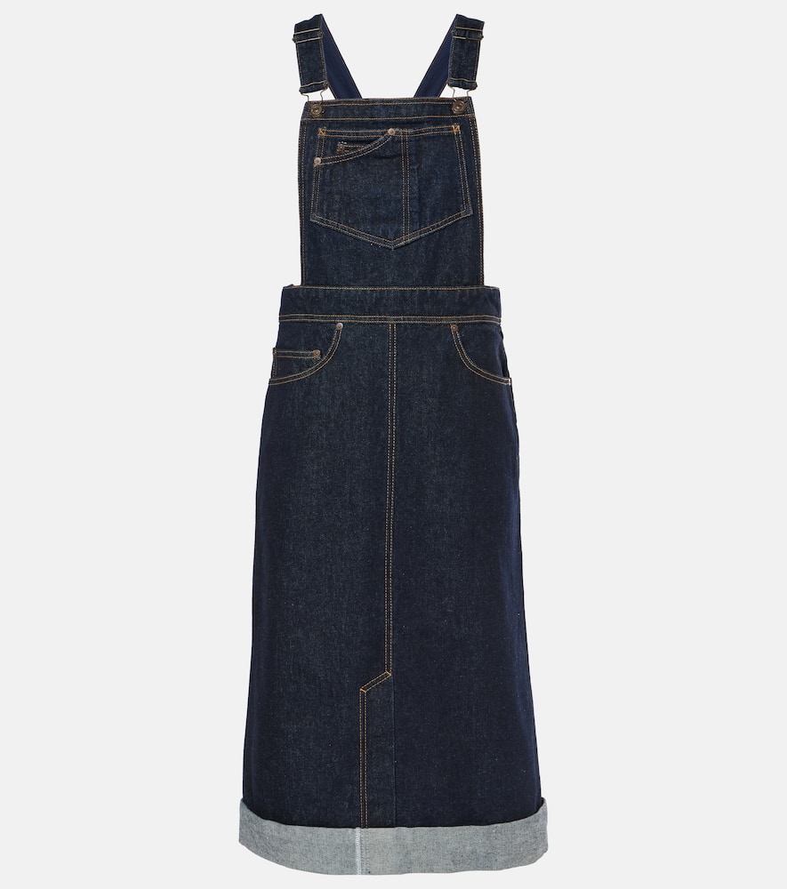 Convertible denim midi skirt