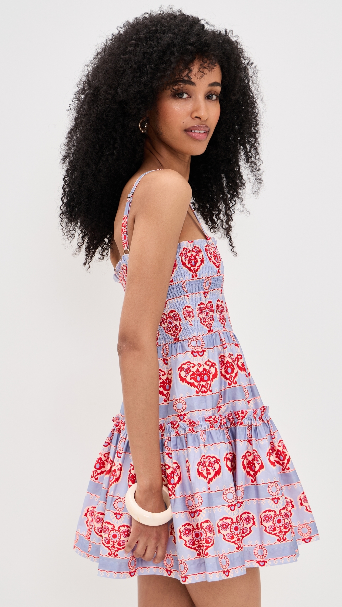 The Seraphina Mini Dress Poppy Damask Stripe