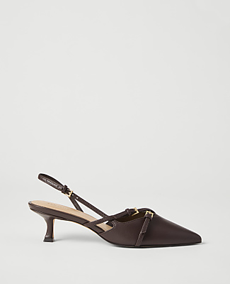 Ann Taylor Strappy Leather Slingback Pump