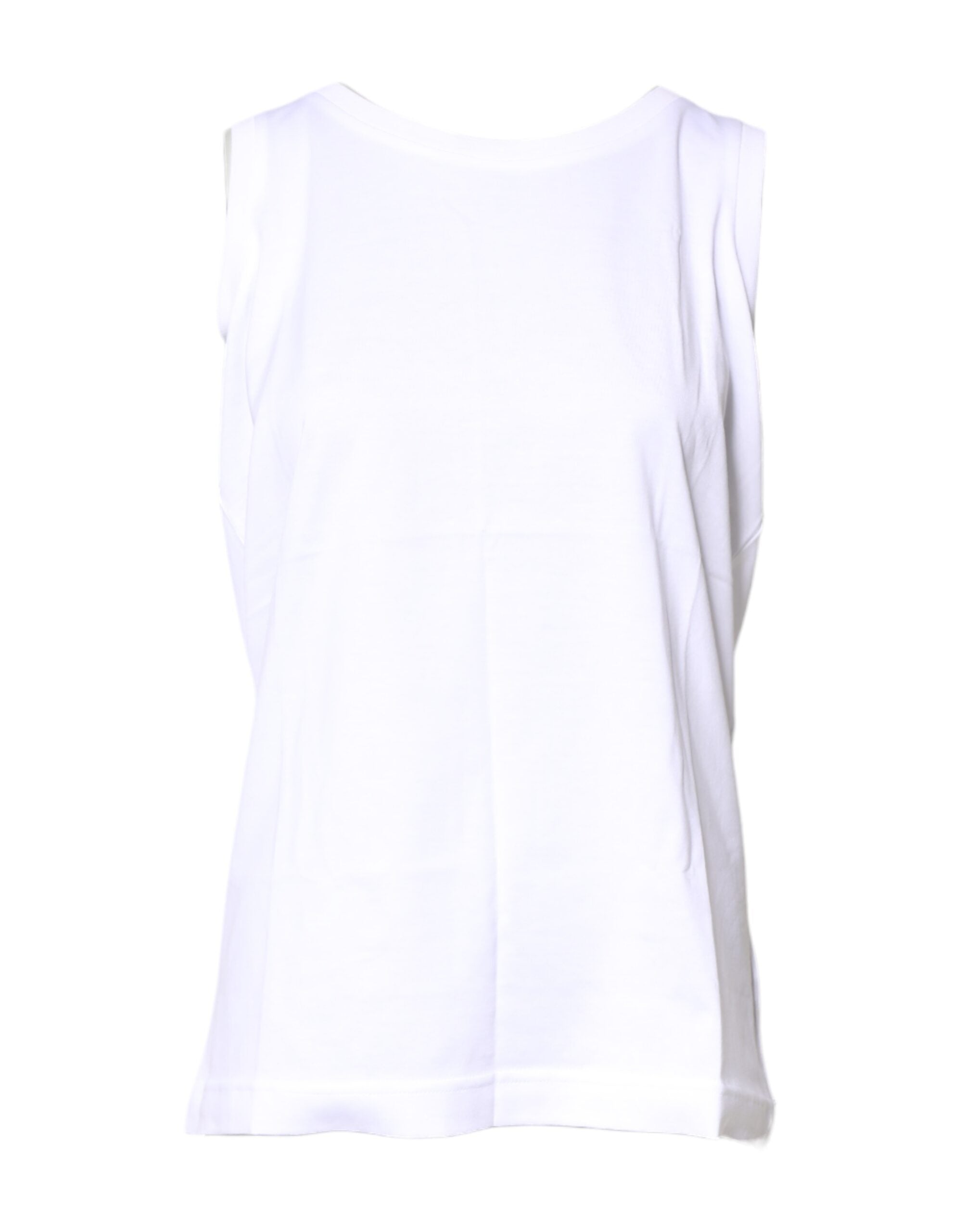 Cotton Crew Neck Tank Top — White