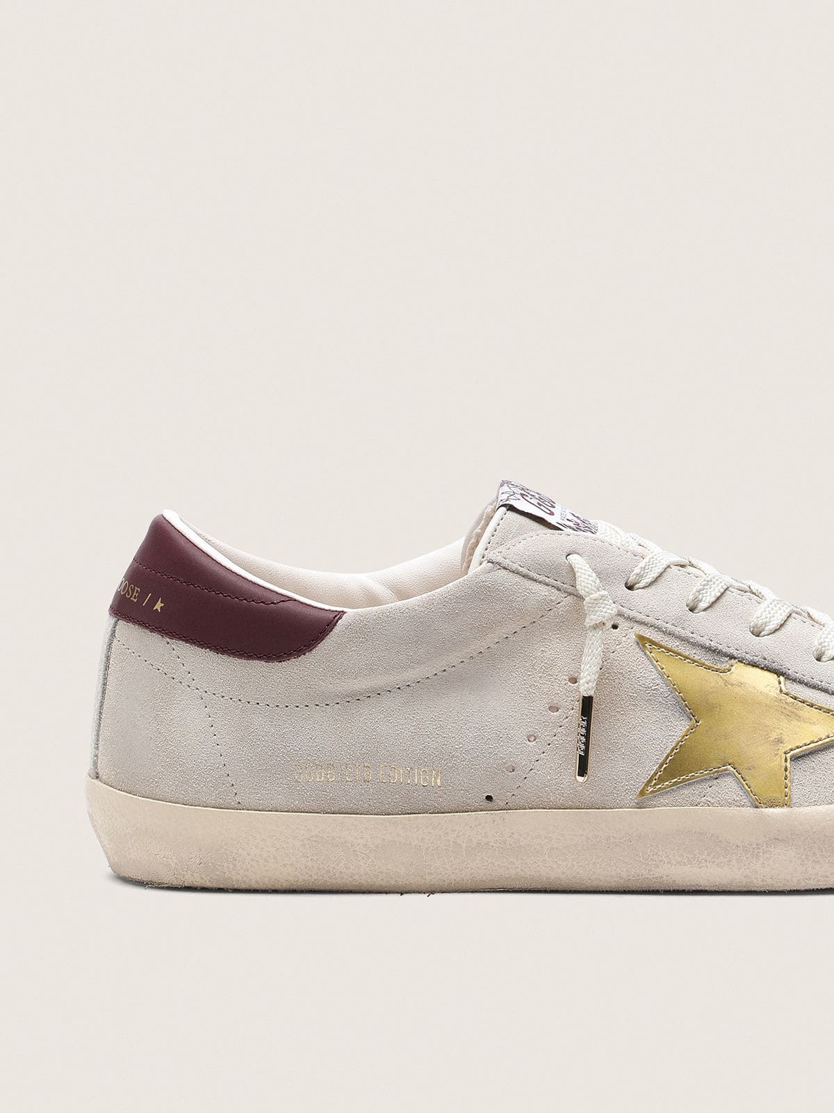 Golden Goose - Men's Super-star Cny In Ivory Suede With Metallic Leather Star And Leather Heel Tab, Man