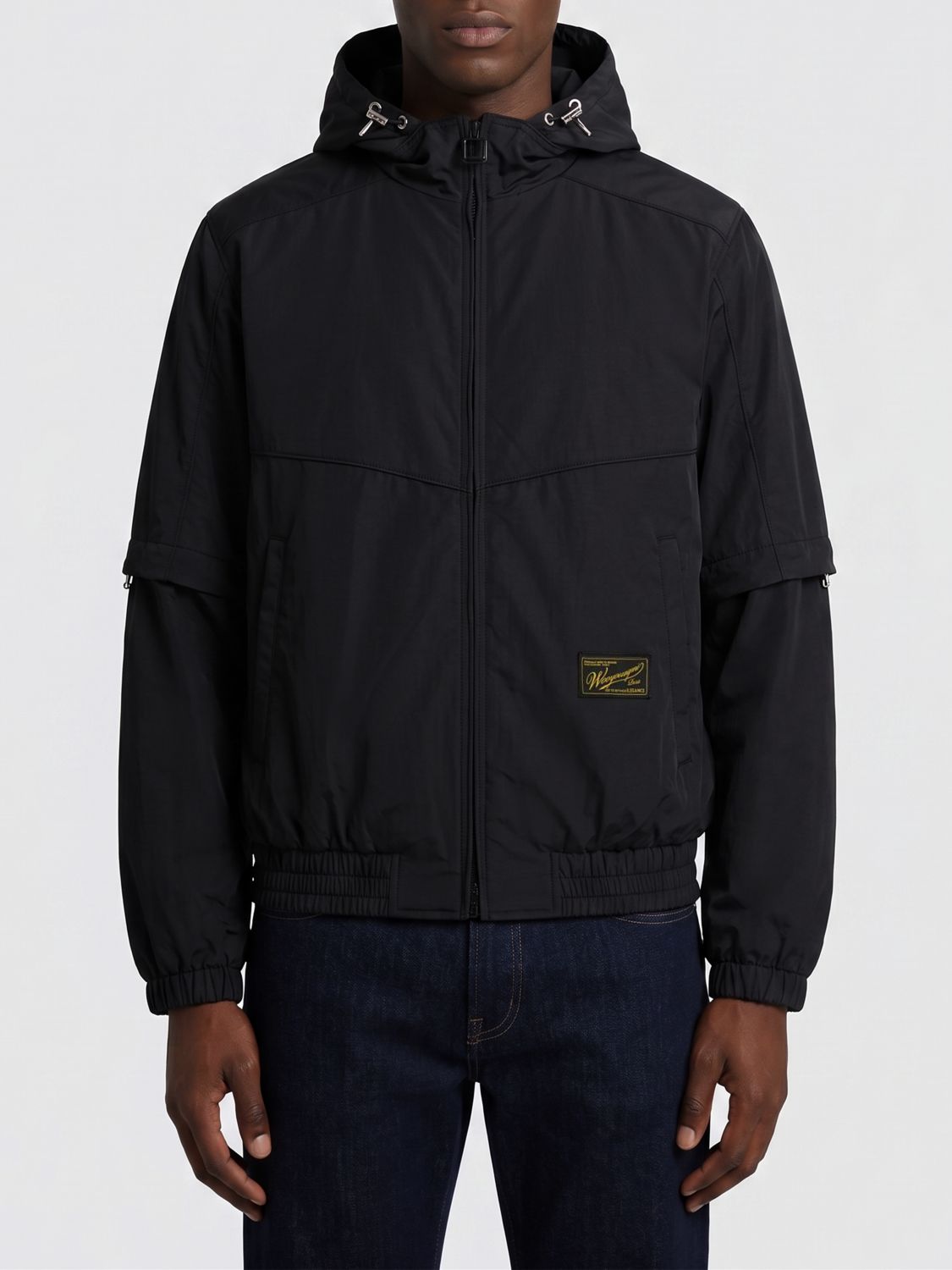 Wooyoungmi - hooded nylon windbreaker jacket elastic tri