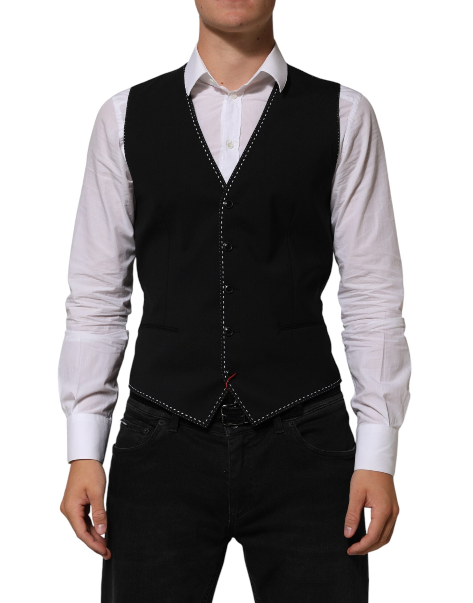 Wool Formal Dress Vest — Black
