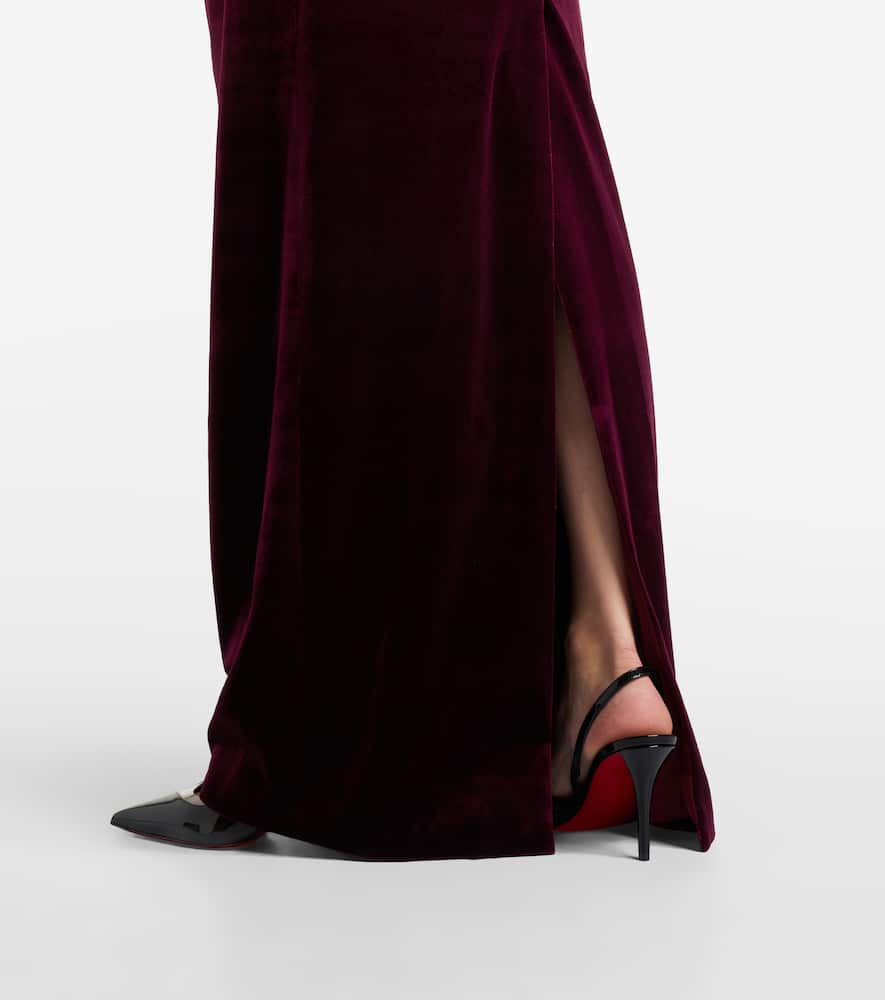 Strapless velvet gown