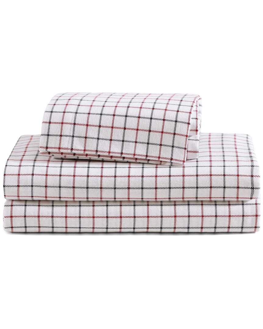 Tompkins Windowpane Cotton Flannel Sheet Set