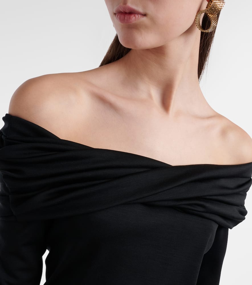 Orafo off-shoulder virgin wool top