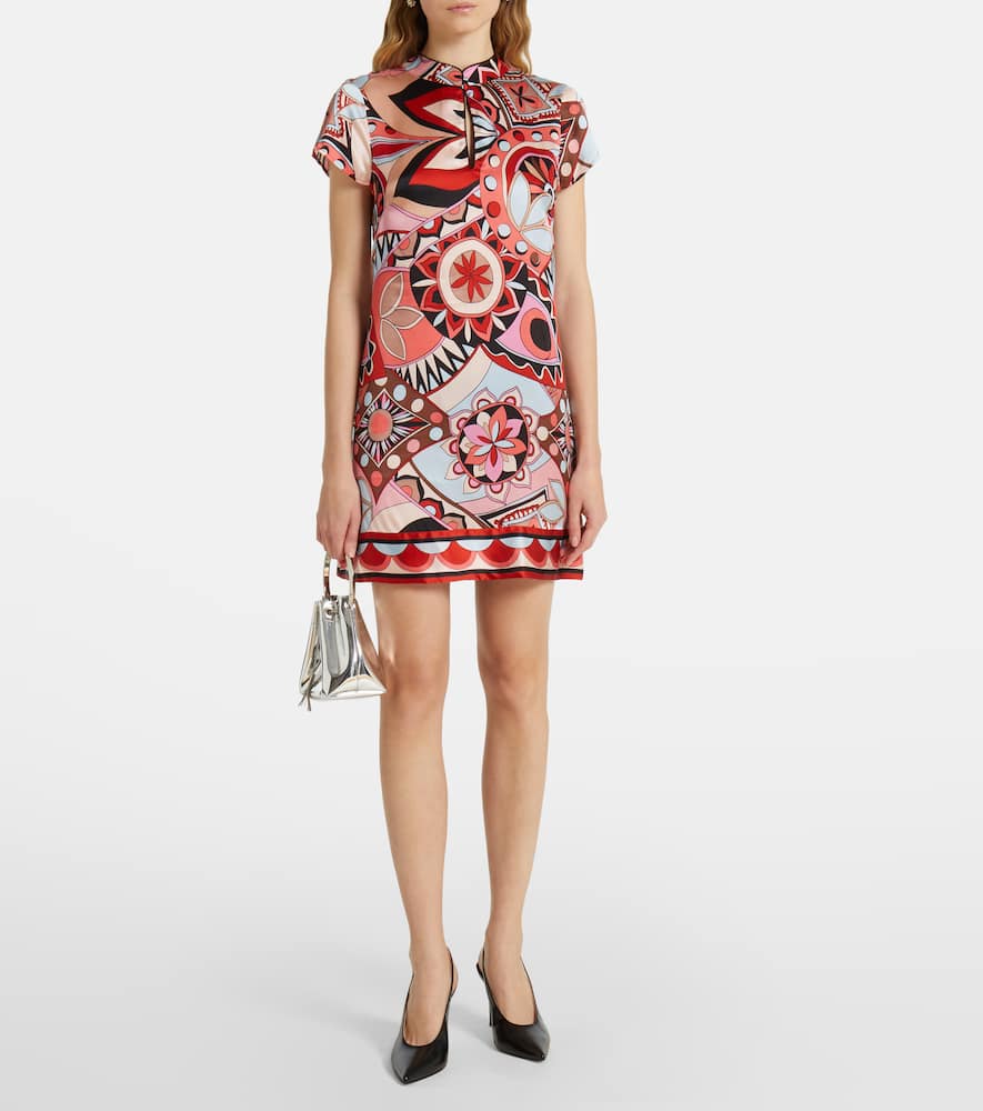 Printed silk minidress