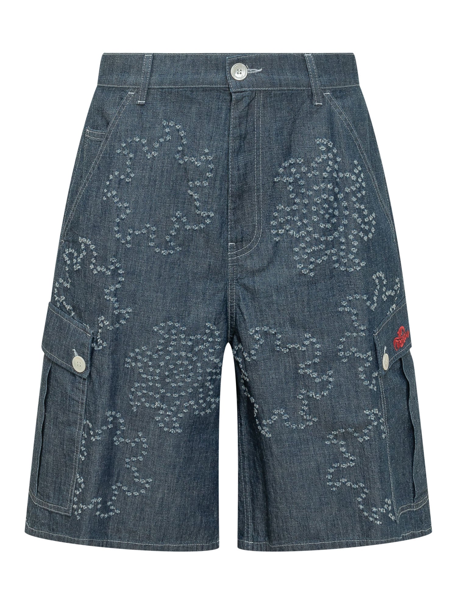 Graphic Print Cargo Bermuda Shorts