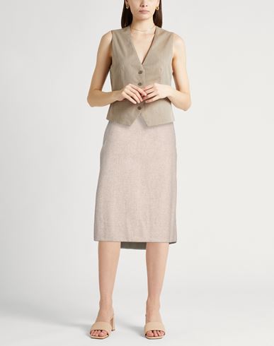 Woman Midi skirt Beige Size 4 Virgin Wool