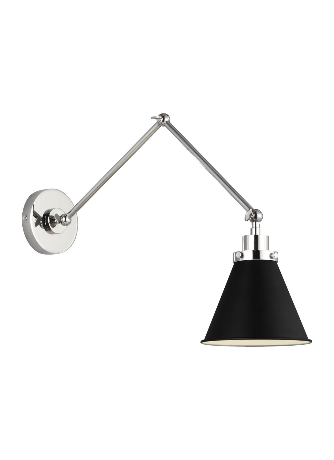 Visual Comfort Studio Wellfleet Wall Sconce in Midnight Black And Polished Nickel by Chapman & Myer