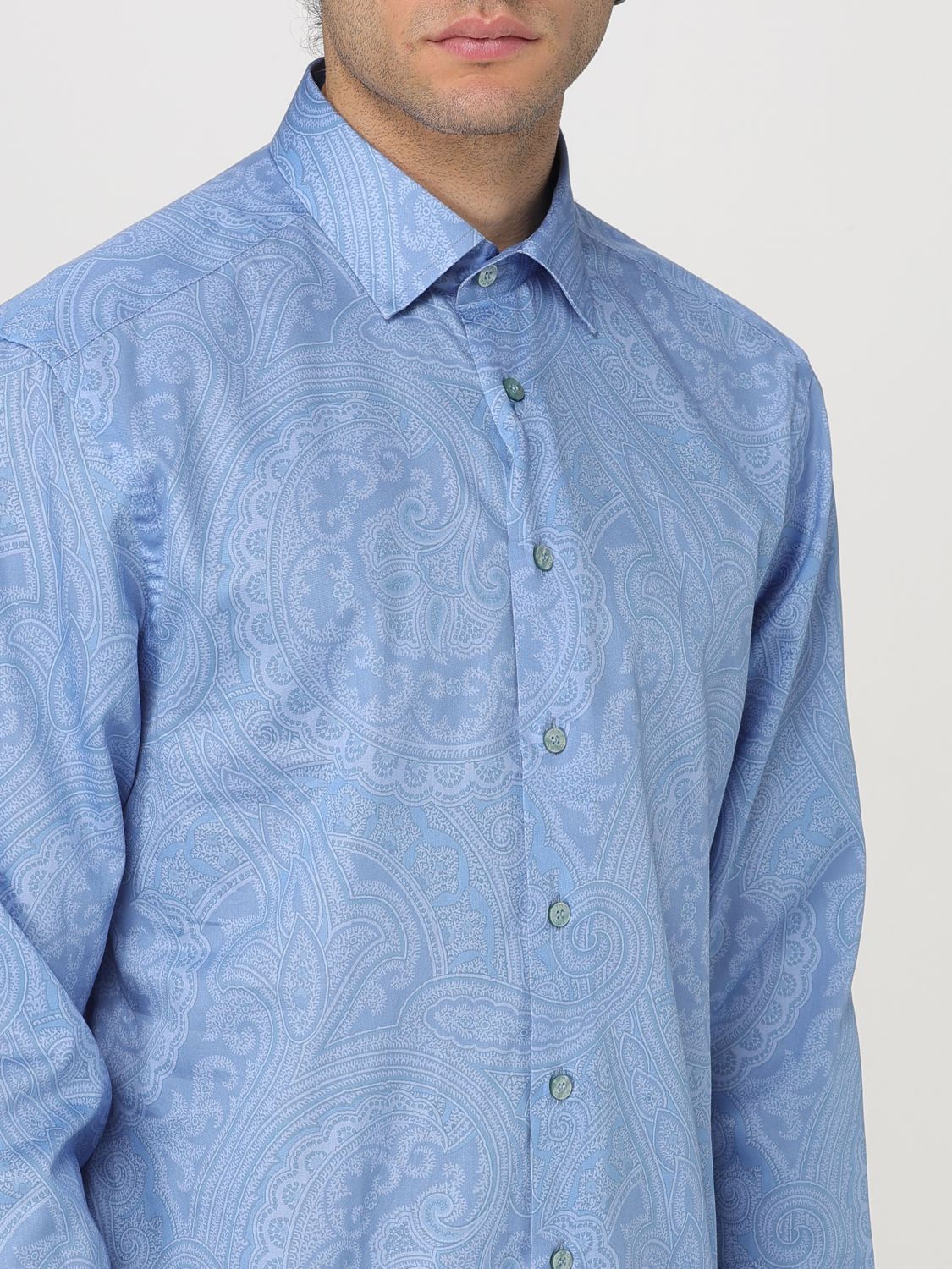 Shirt ETRO Men color Gnawed Blue