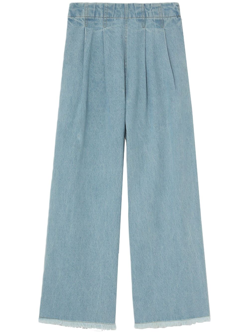 Pleat-detail wide-leg jeans - Blue