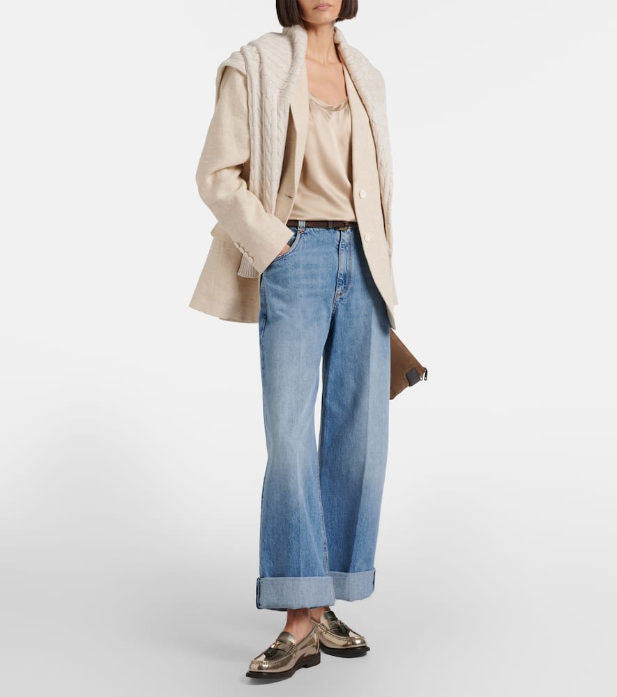Logo wide-leg jeans