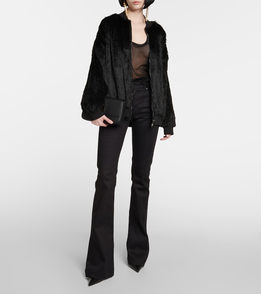 Semi-sheer ribbed jersey tank top