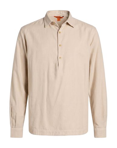 Man Shirt Beige Size 36 Cotton