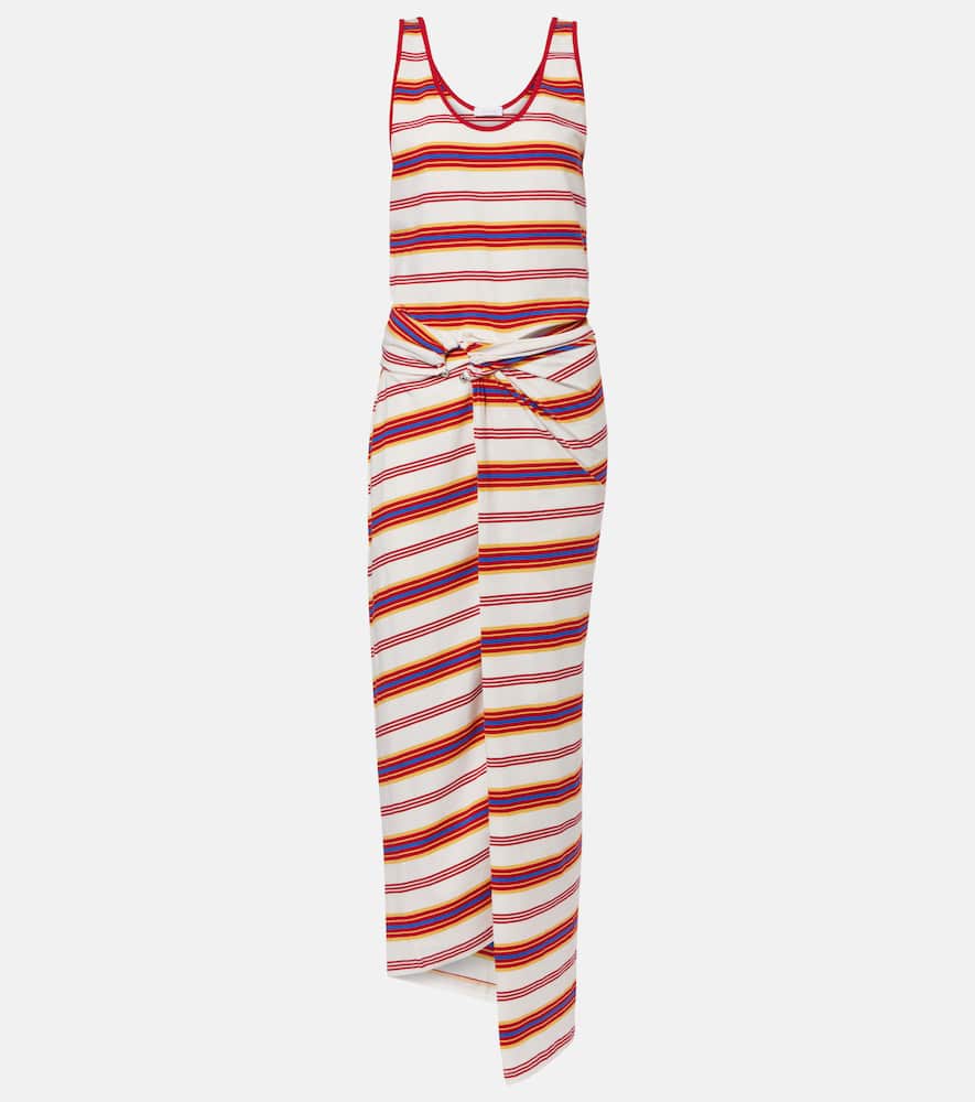 Striped cotton-blend jersey maxi dress