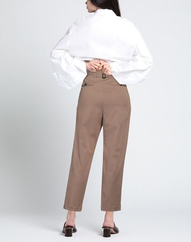 Woman Pants Light brown Size L Lyocell, Cotton, Elastane