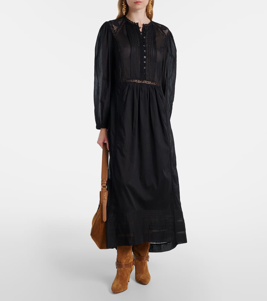 Gisela lace-trimmed cotton maxi dress