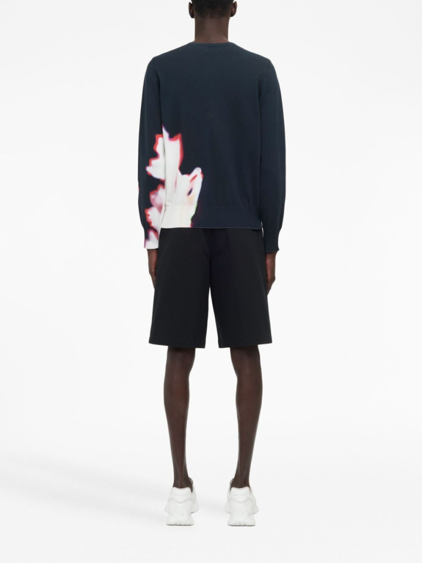 Solarised Flower-print cotton sweatshirt - Black