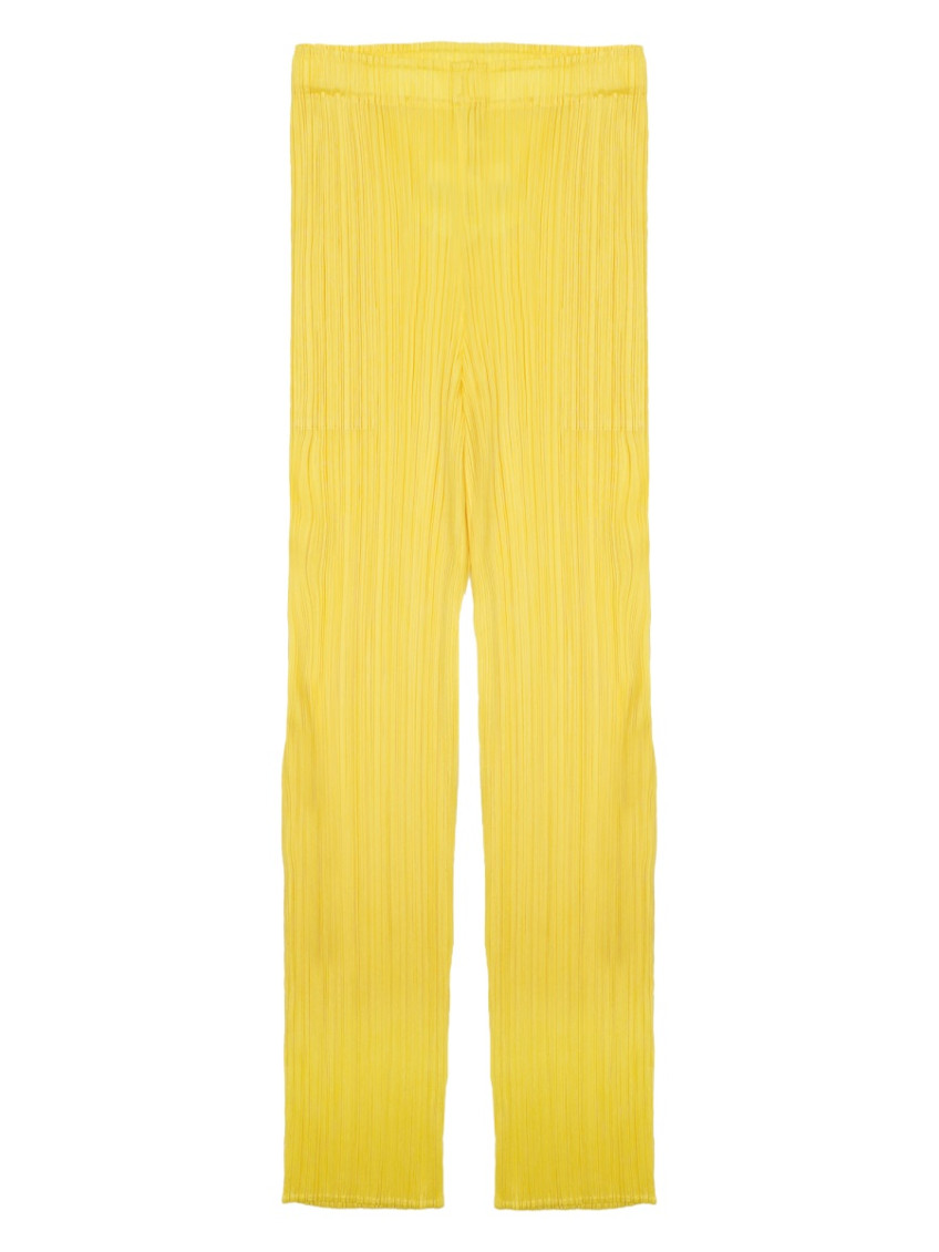 Yellow Regular Pleated Pants