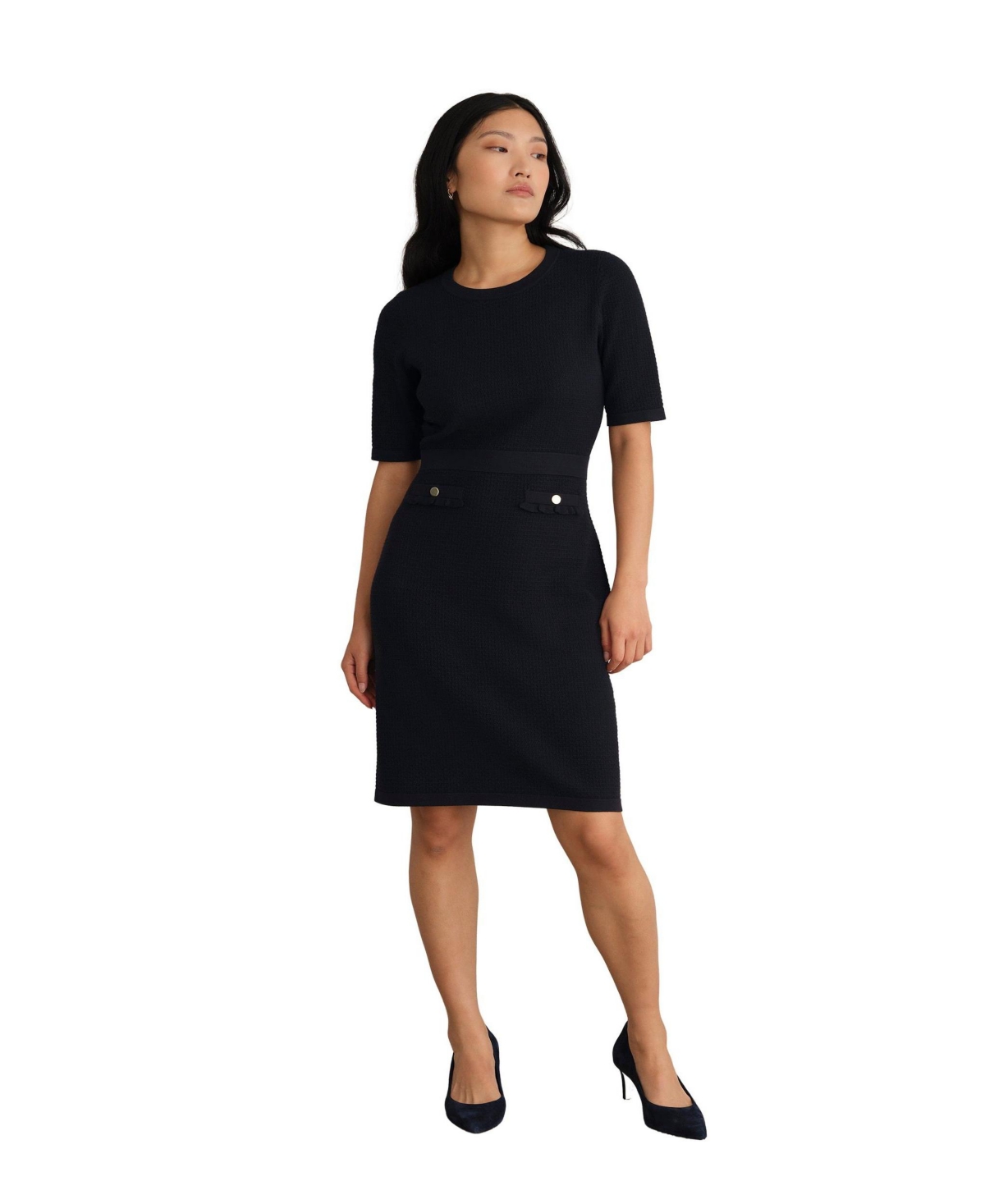 Women's Dannie Cinched-Waist Collard Shirt - Black