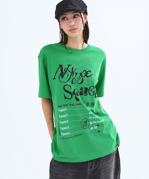NYX SPACE SCRIPT TEE GREEN