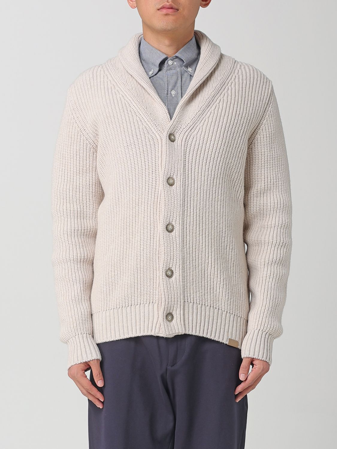 Cardigan Men color Yellow Cream