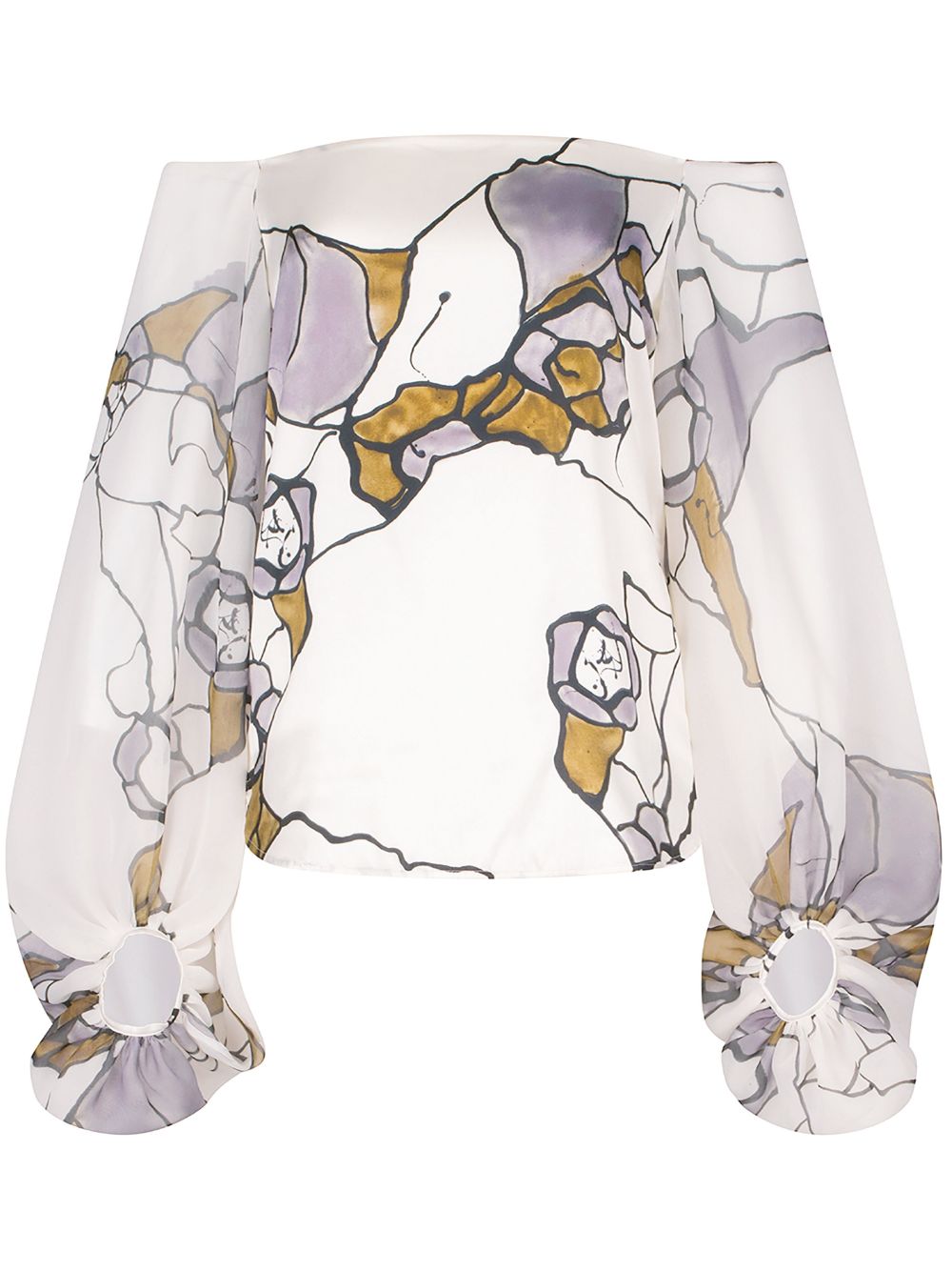 Aimar graphic-print silk blouse - White