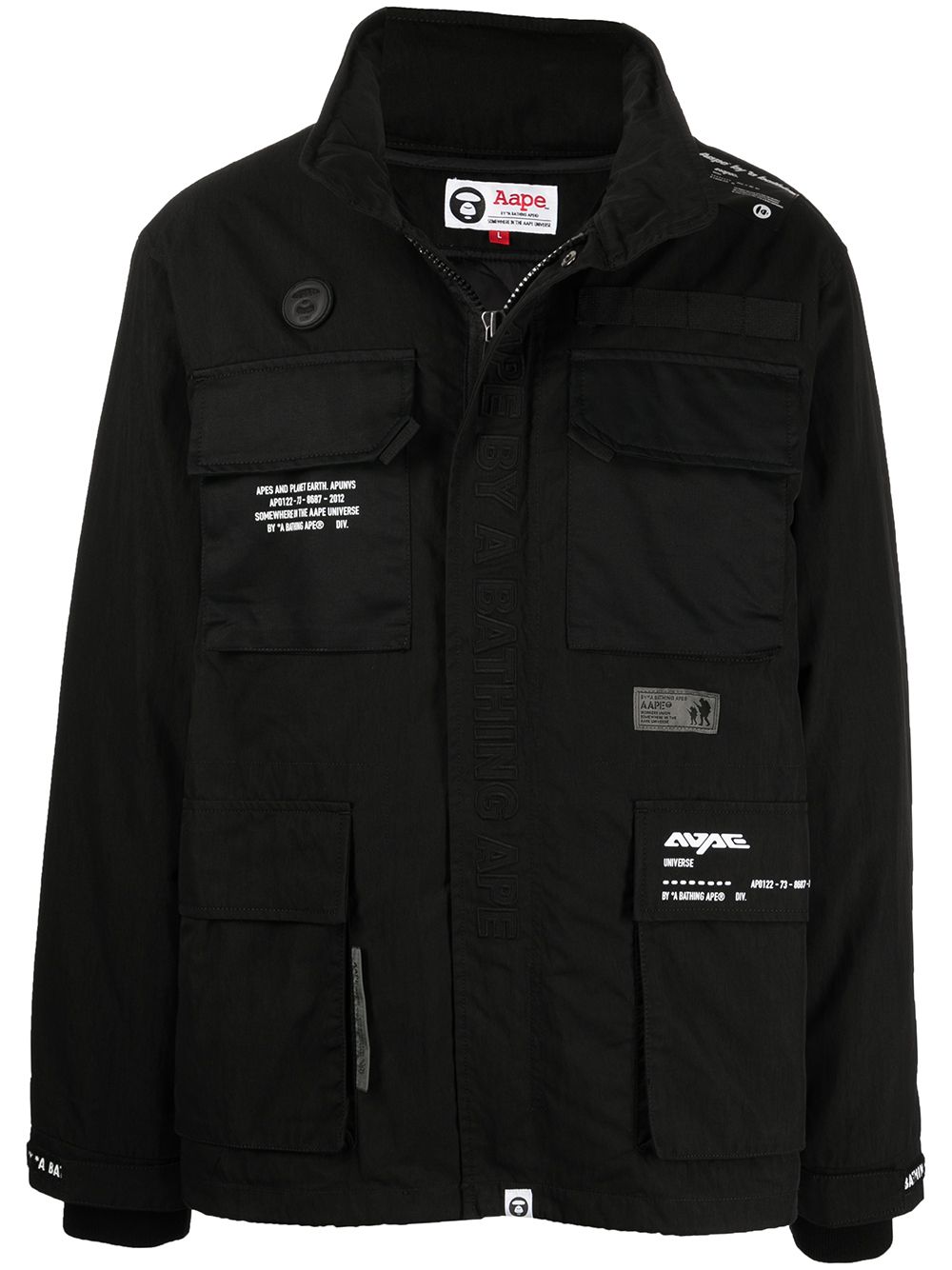 Logo-print jacket - Black