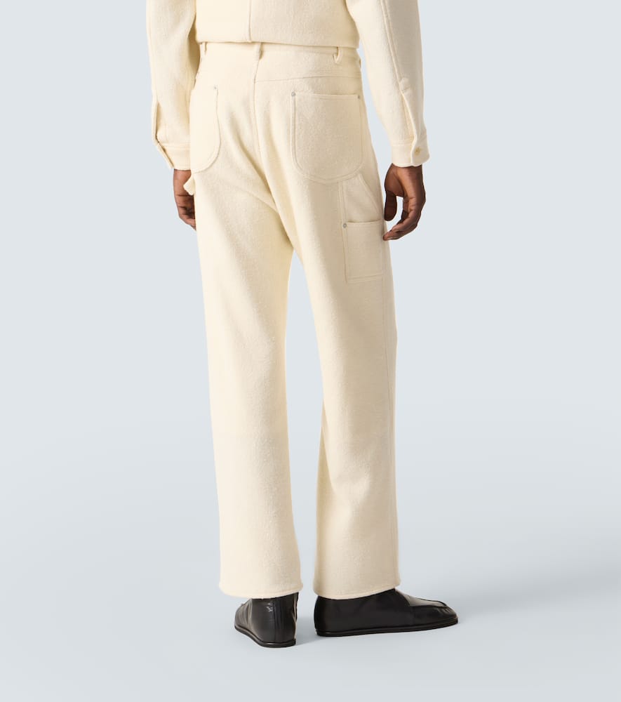 Wool tweed wide-leg pants