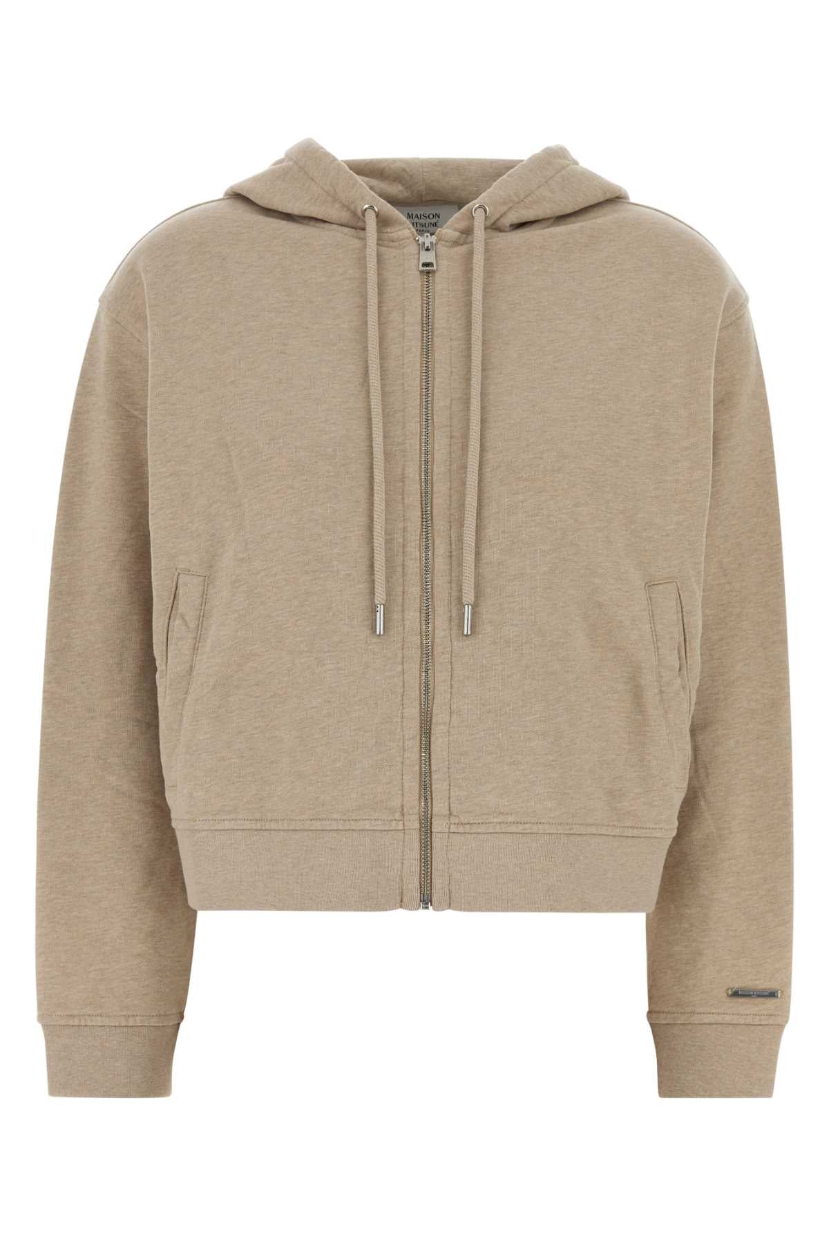 Maison Kitsune Zipped Sweatshirt — Beige