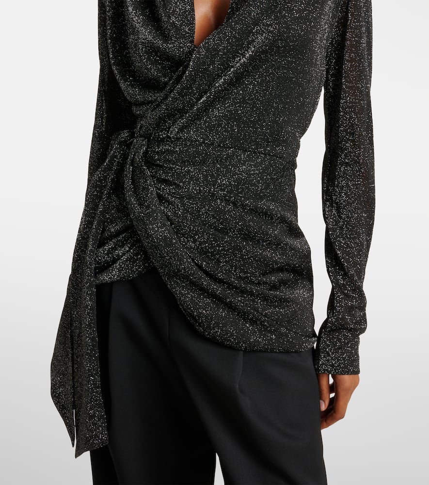 Cinay lamé wrap top