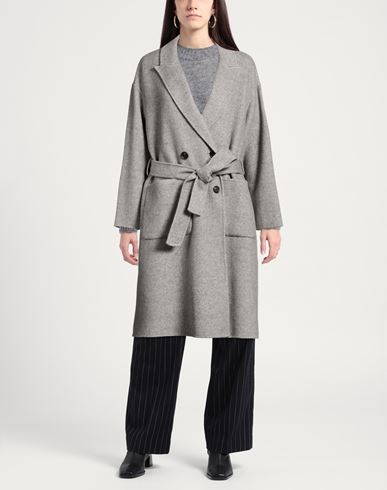 Woman Coat Grey Size L Wool, Polyester