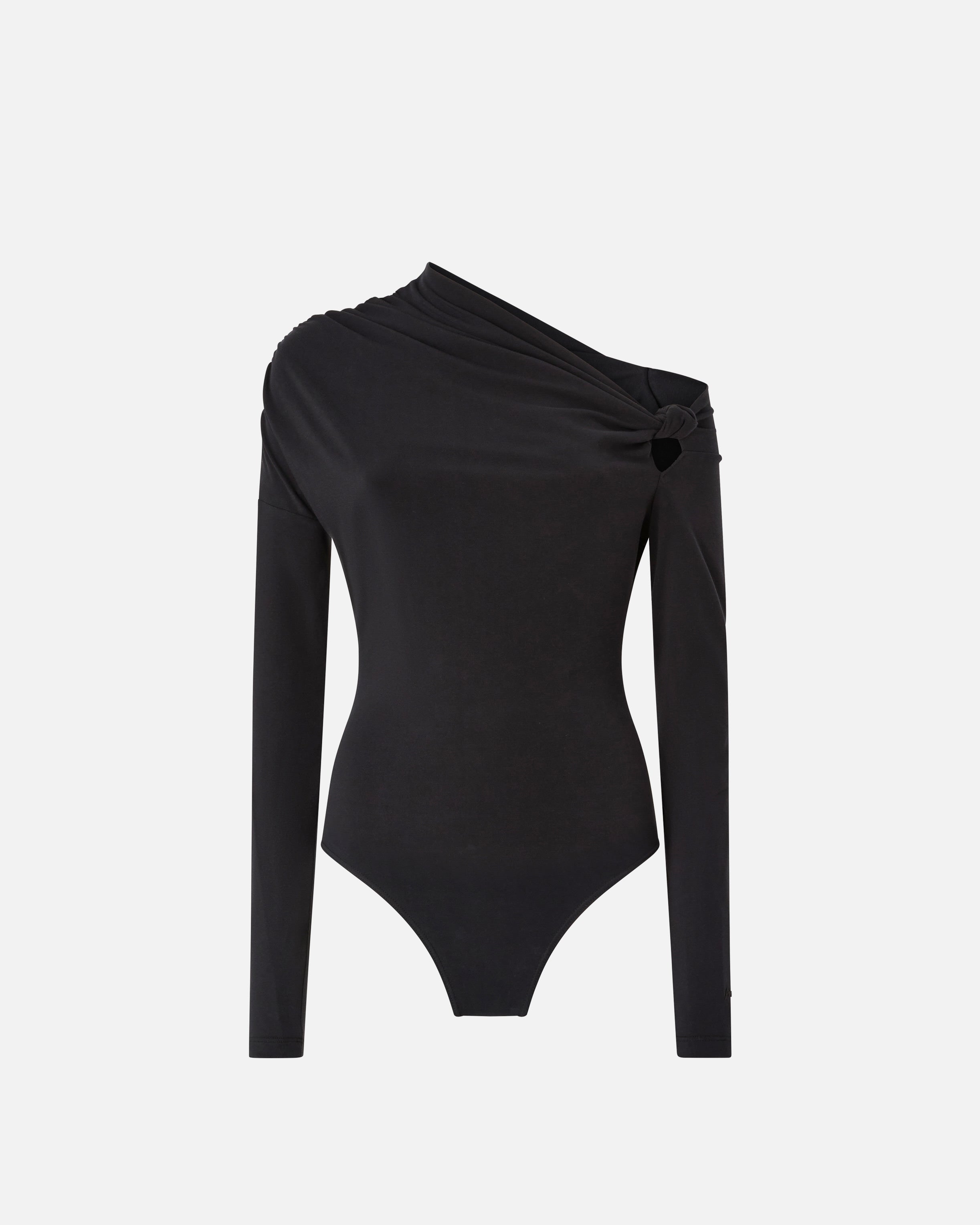 Bodysuit with asymmetric neckline - L