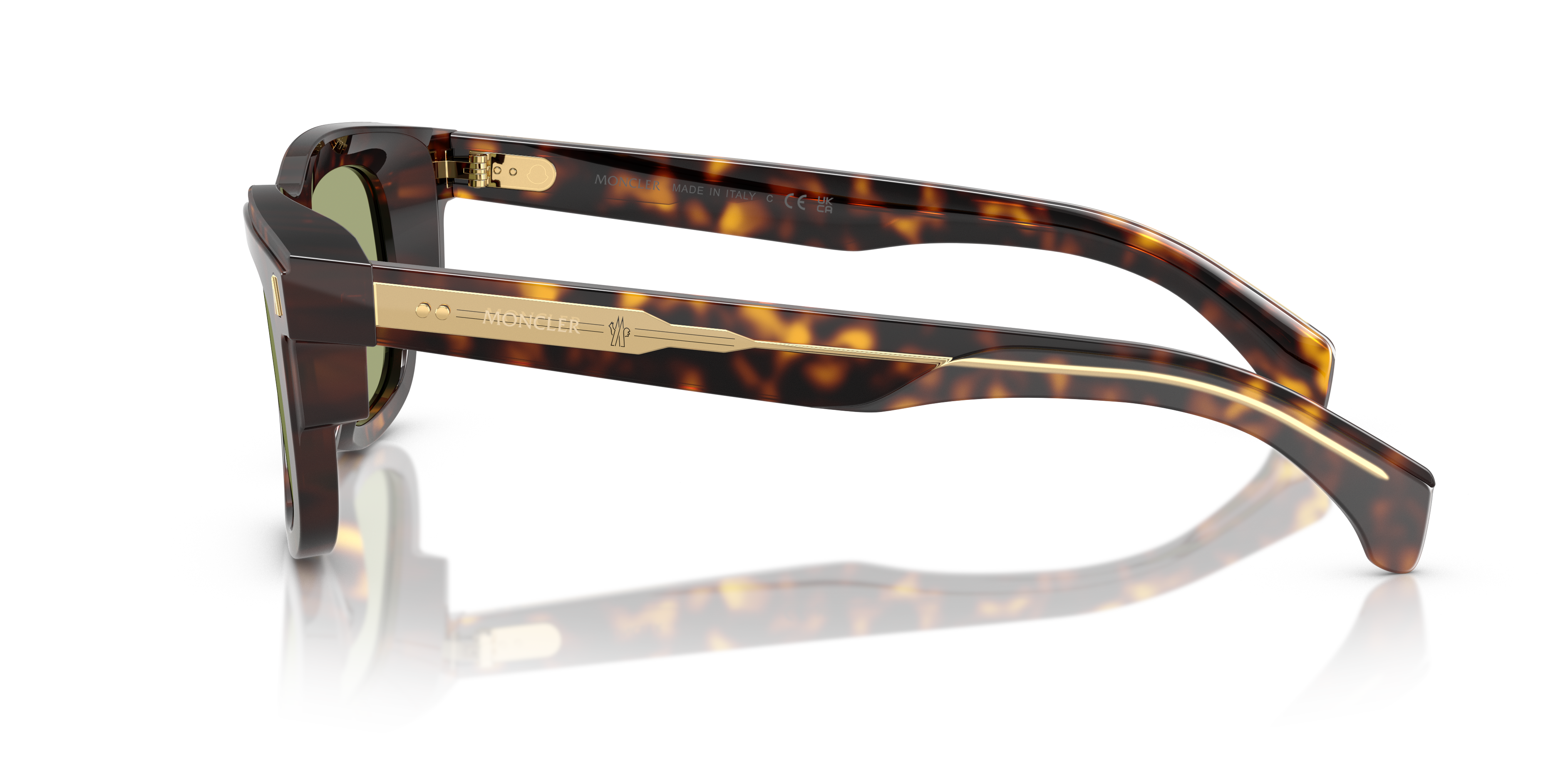 Moncler Unisex Moncler ME6004 CLARO 300282 Gafas de sol Acetato Tortuga Verde Cuadrada Norma