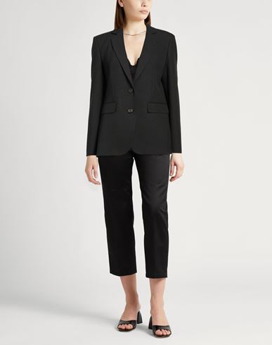 Woman Blazer Charcoal Size 10 Polyester, Viscose, Cotton, Elastane