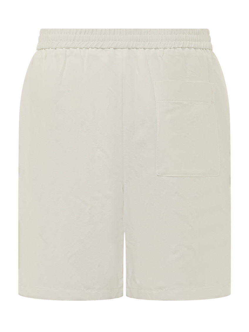 Off White Solid Shorts