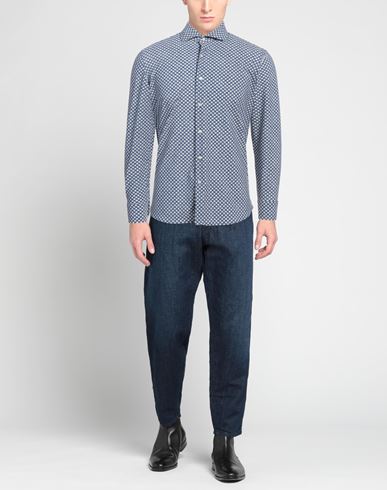 Man Shirt Navy Size 15 Polyamide, Elastane