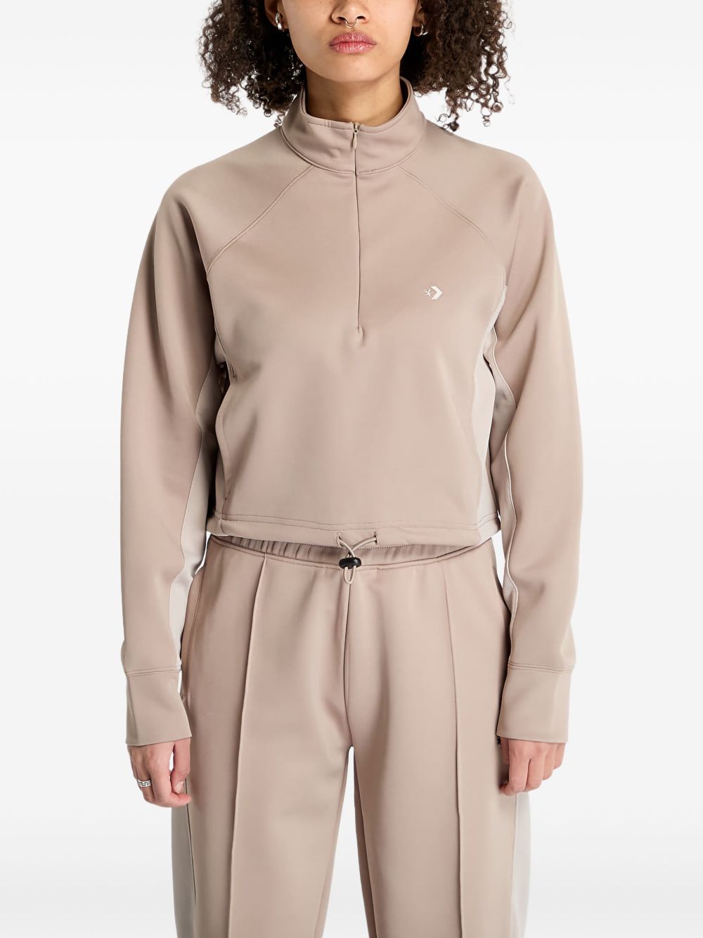 Zip-collar sweatshirt - Neutrals