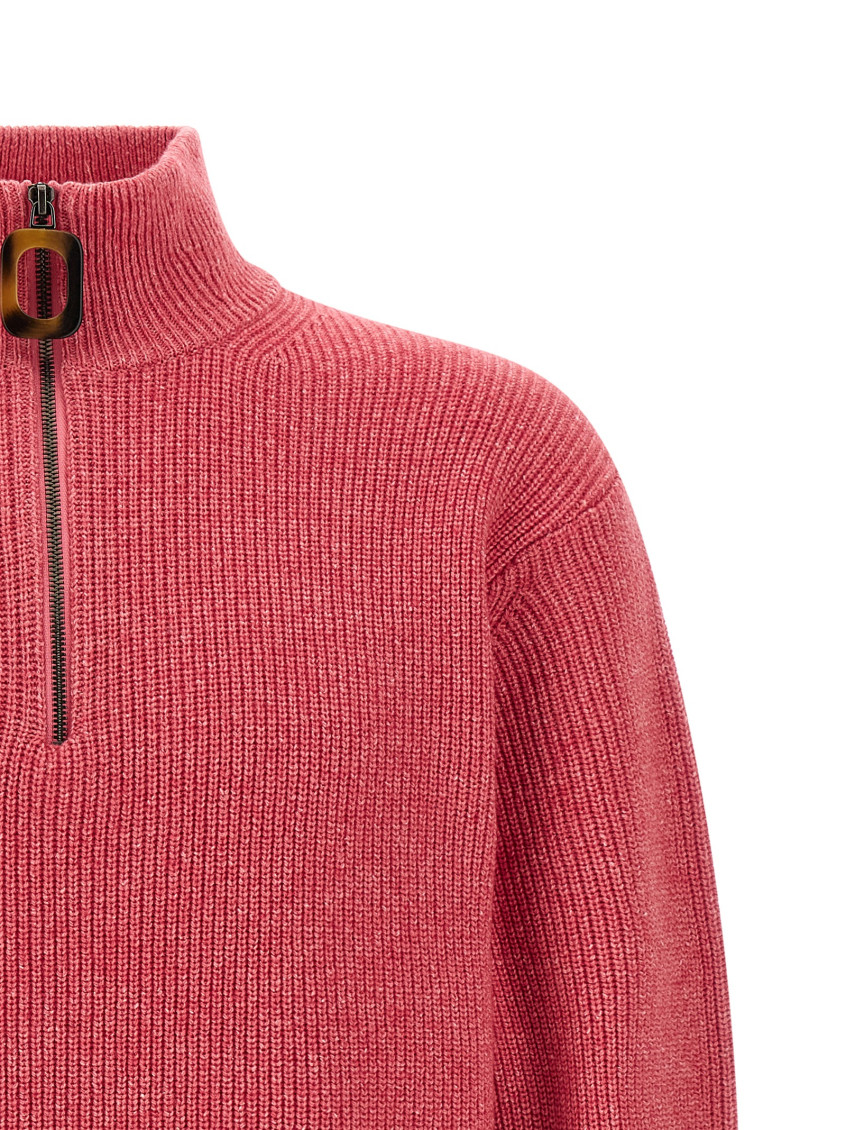 JW Anderson - high collar ribbed knit zip sweater