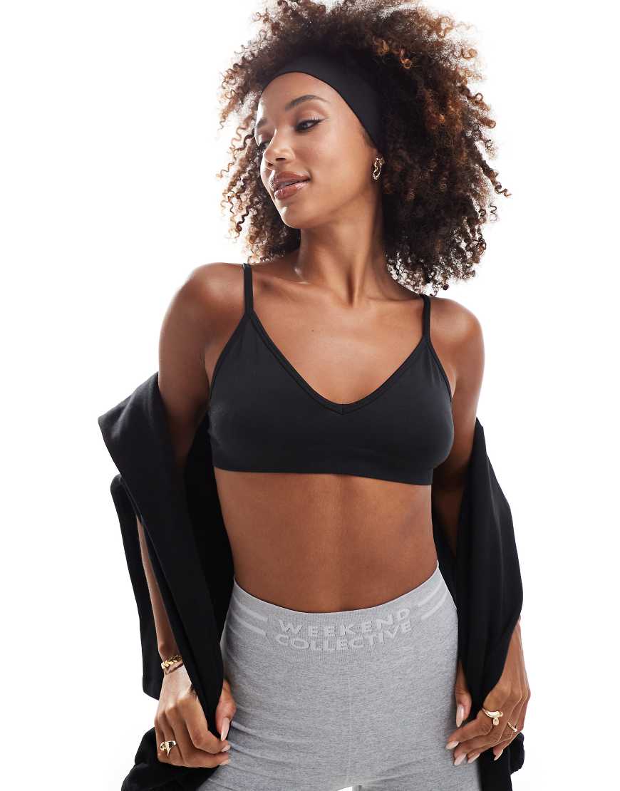 Intimate seamless active light support sports bra in black