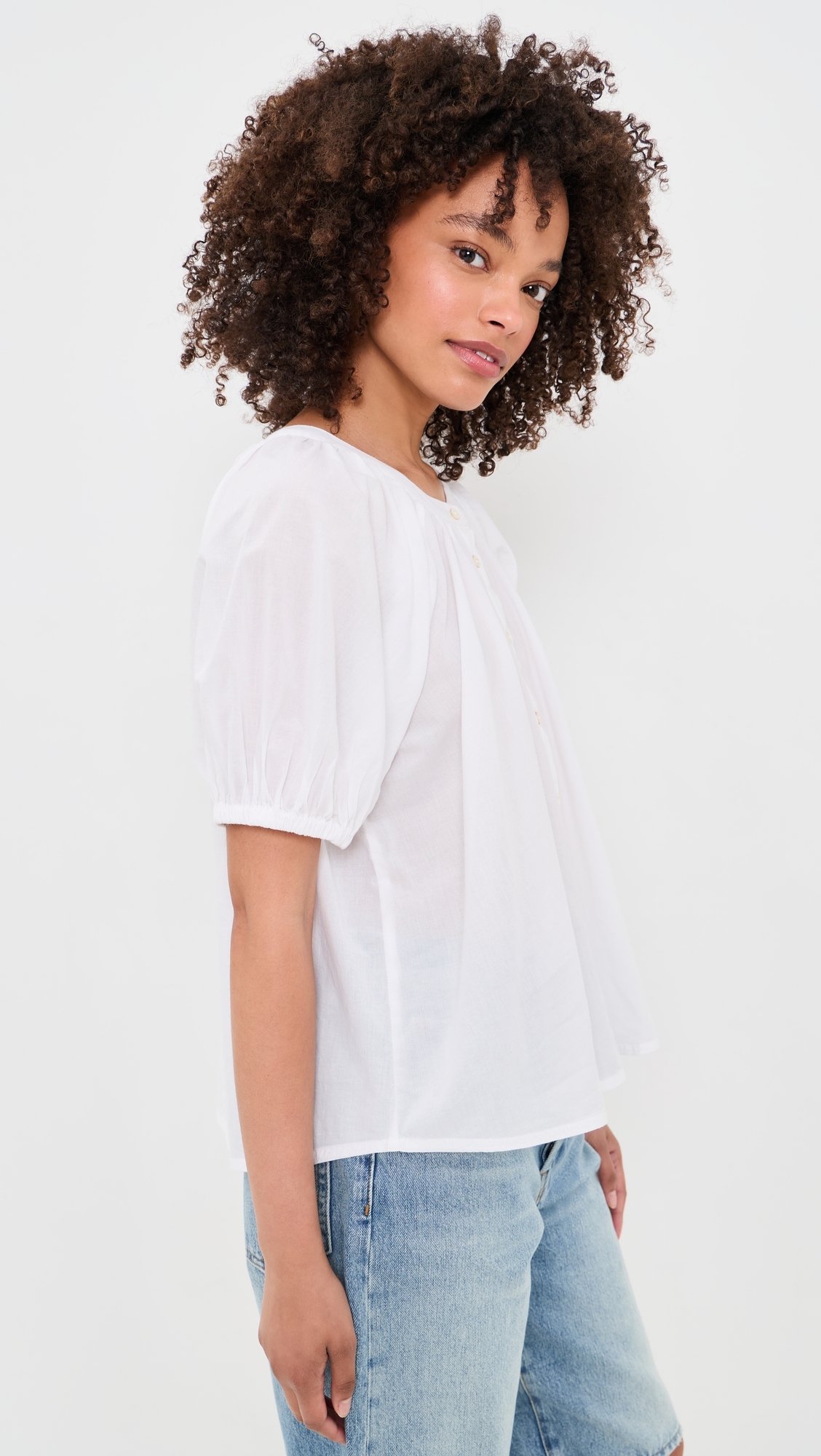 Voile Lettie Top White
