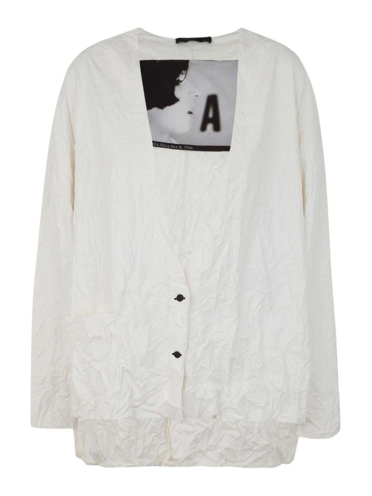 Crinkled faux leather sweater