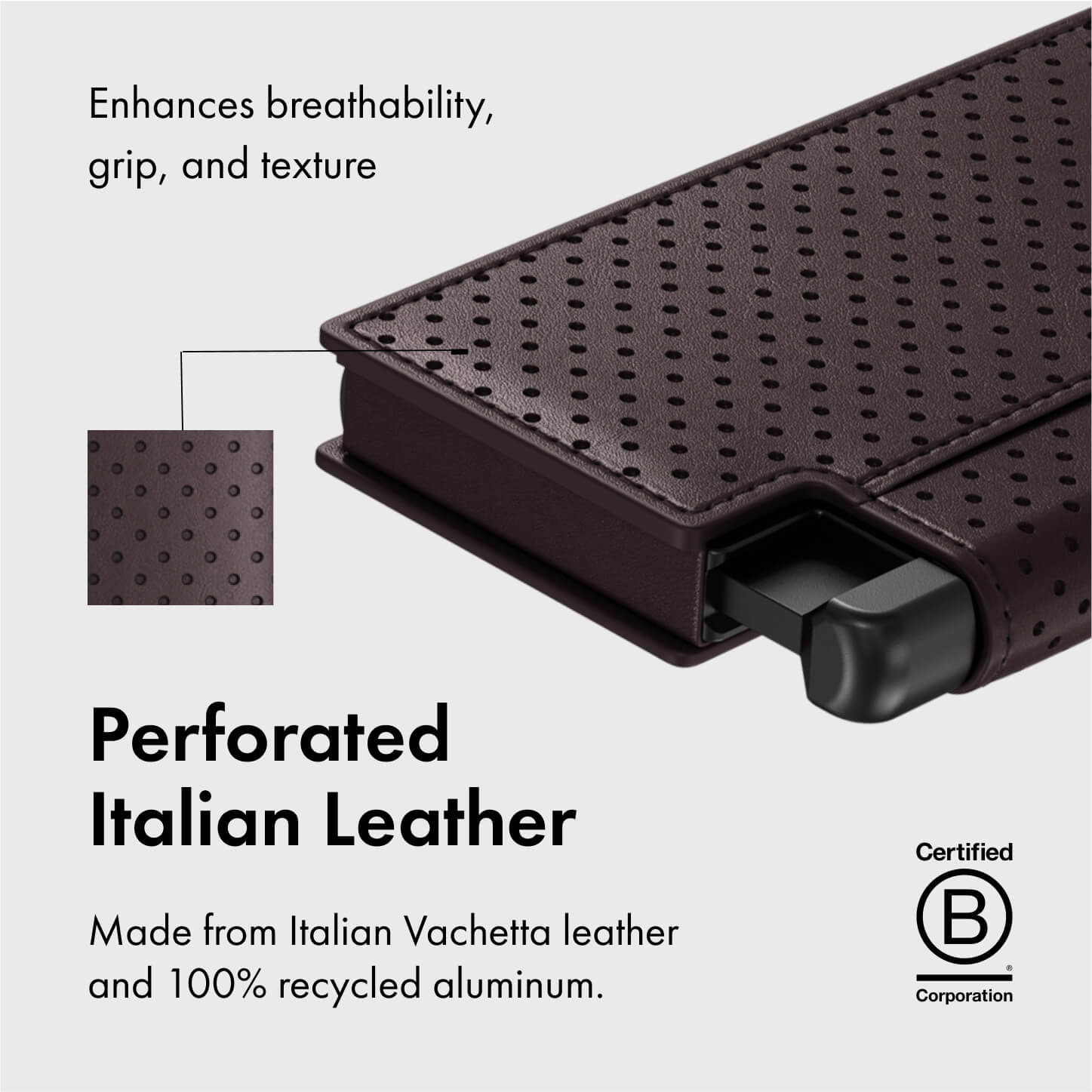 Men's Wallet - Perforated Brown Pro Premium Slim Men's Wallet Trackable Wallet Leather Smart Wallet RFID Blocking
