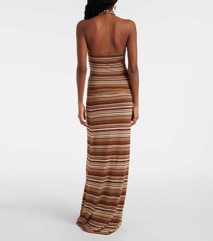 Aya Muse Scarf-detail knitted silk-blend top