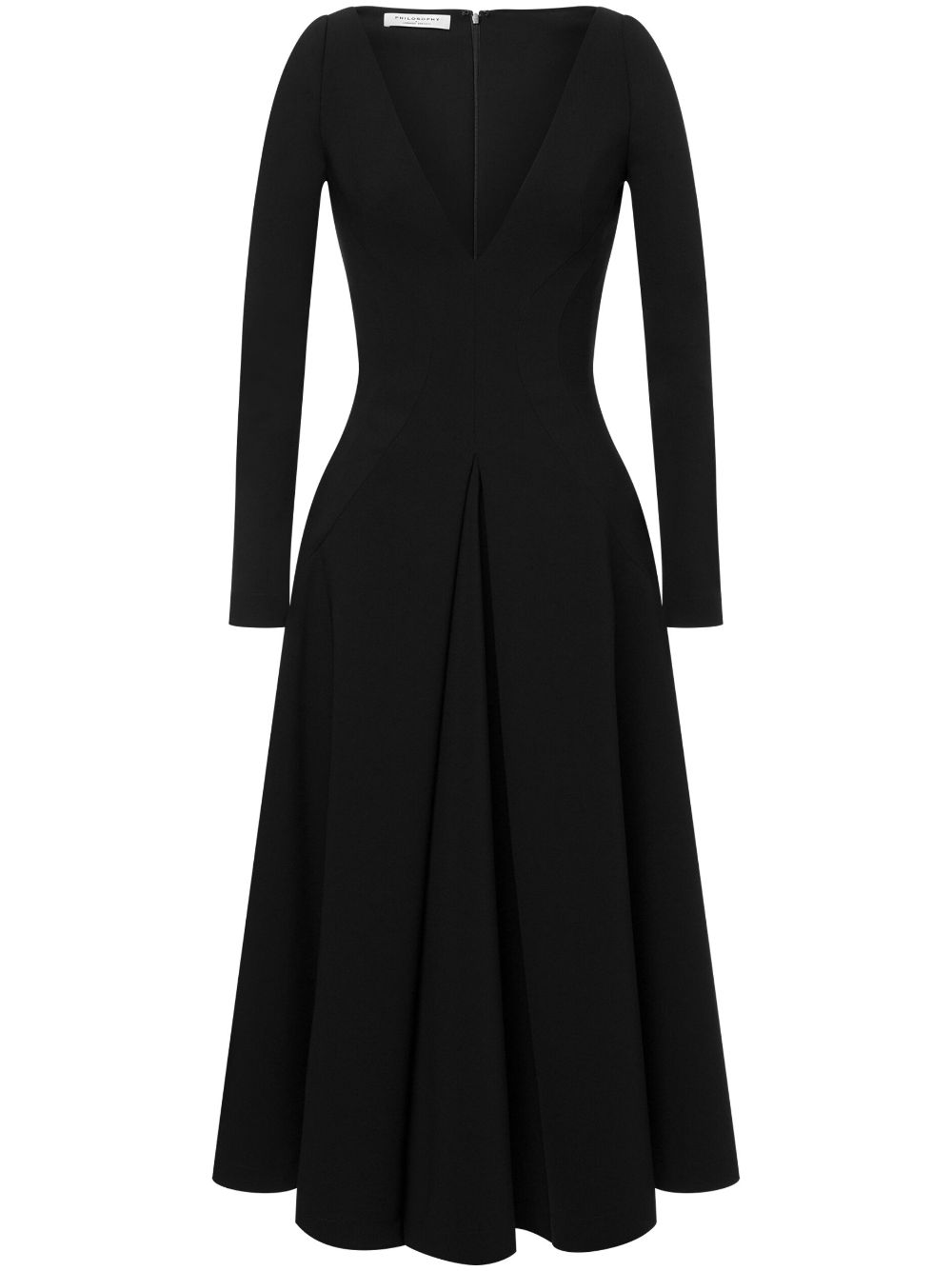 V-neck A-line dress - Black