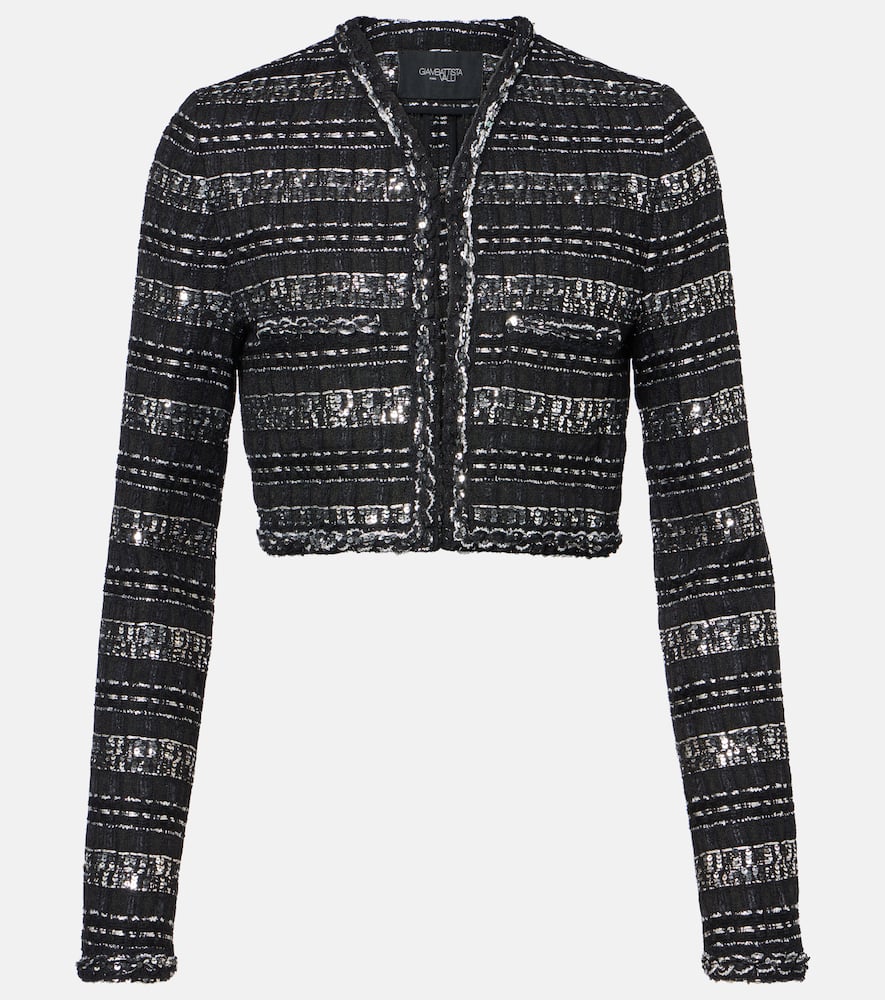 Cropped lamé jacket